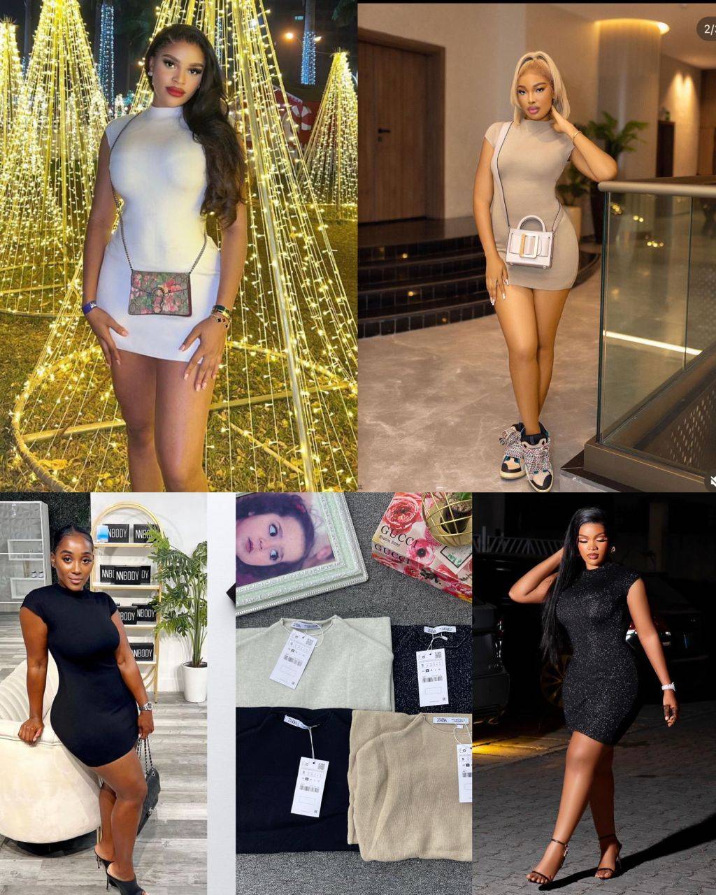 Luxury Zara knit dress  Size S M L fit XL Nude, Cream, Shinning black,  Plainblack | KIRA'S COLLECTION - Catlog