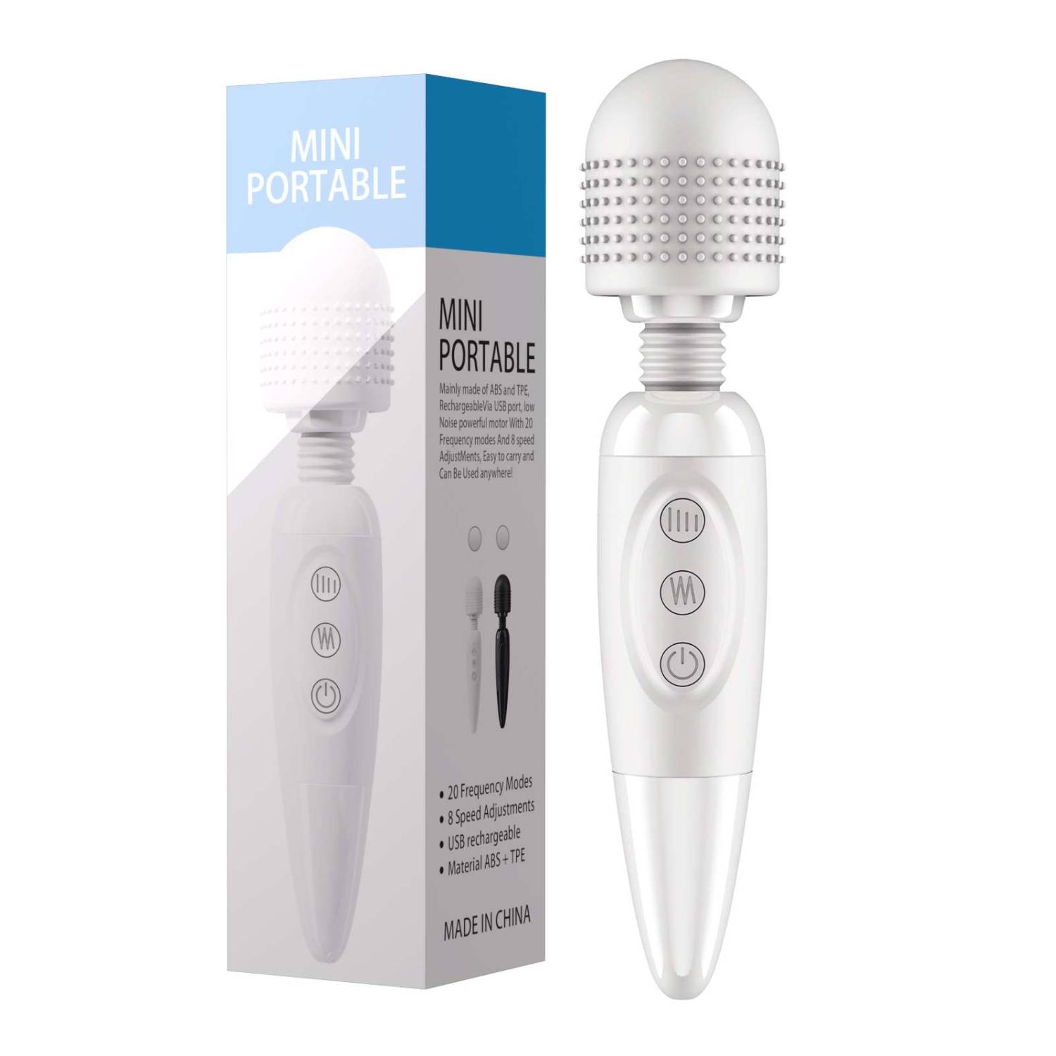 White Mini Portable Magic Wand Vibrator | SCENTPURPLE NG - Catlog